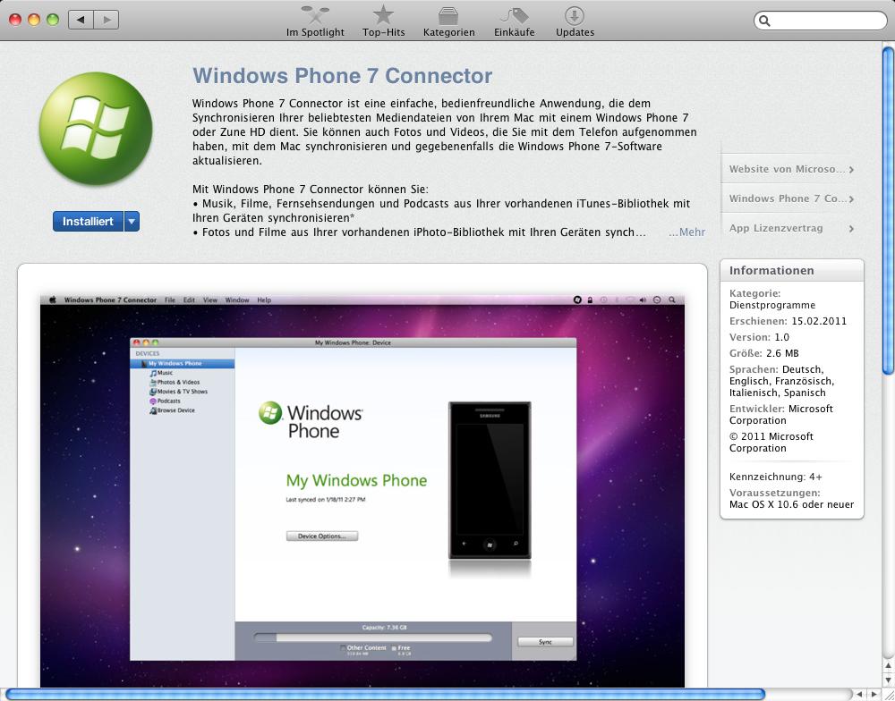 windows phone software for mac