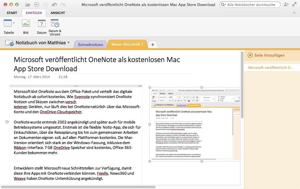 microsoft onenote for mac 2014