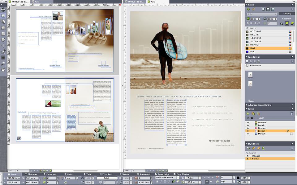 quarkxpress layouts