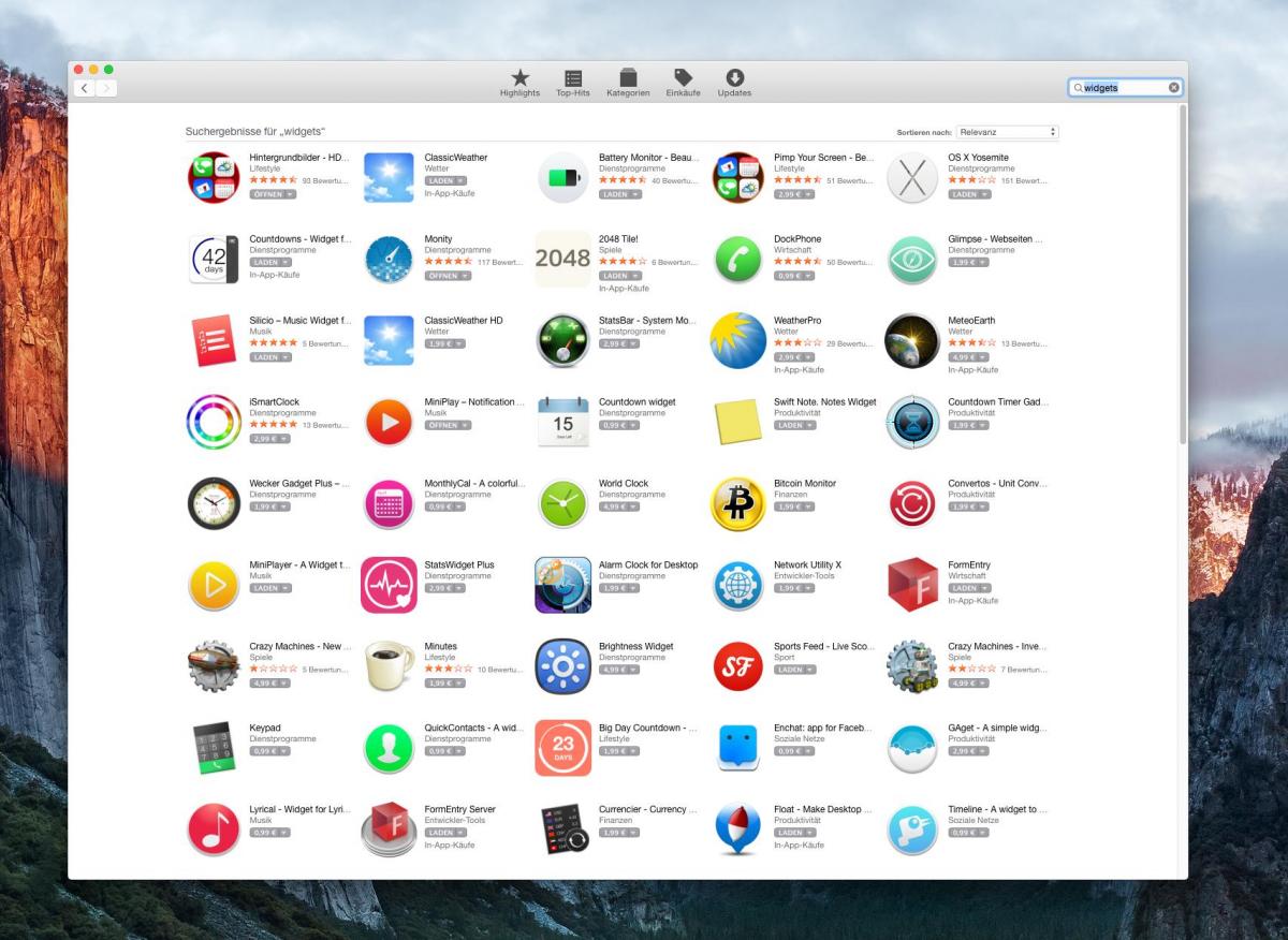 dashboard widgets mac os x