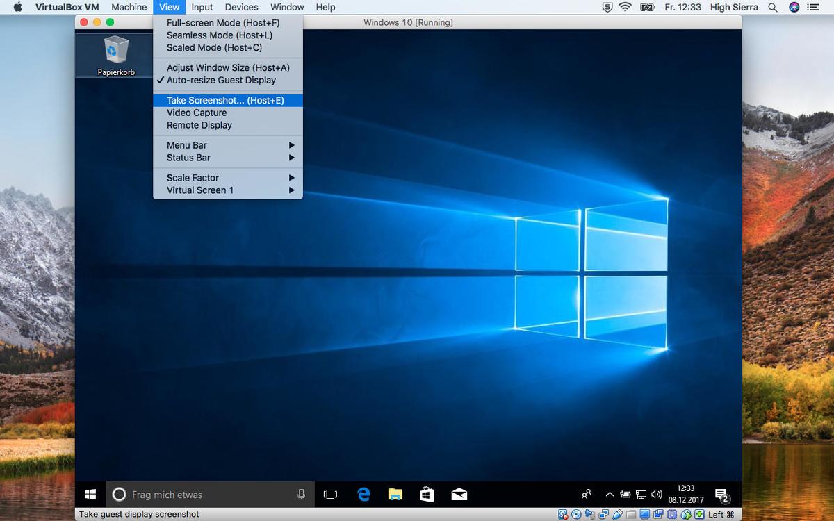 windows 10 on virtualbox mac